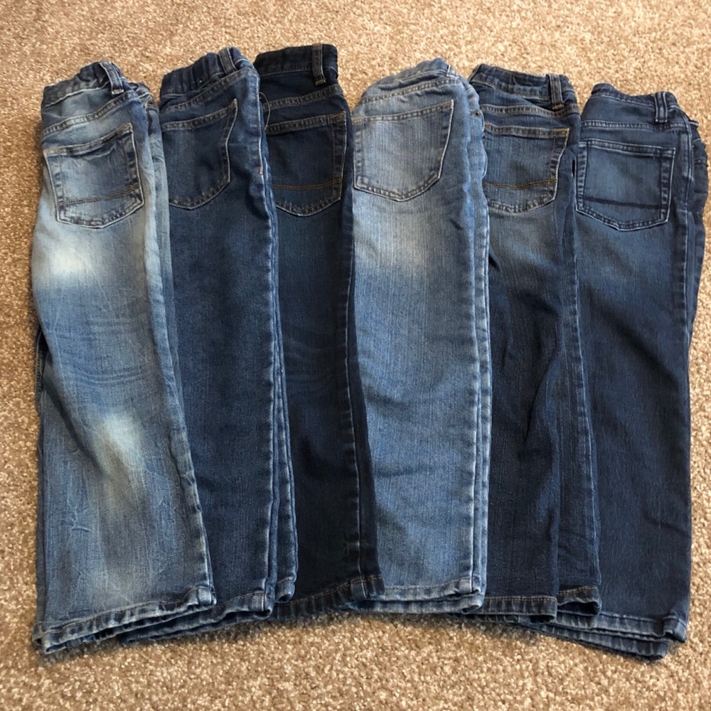 Lot of 6 Youth Size 6 Jeans. Various Brands